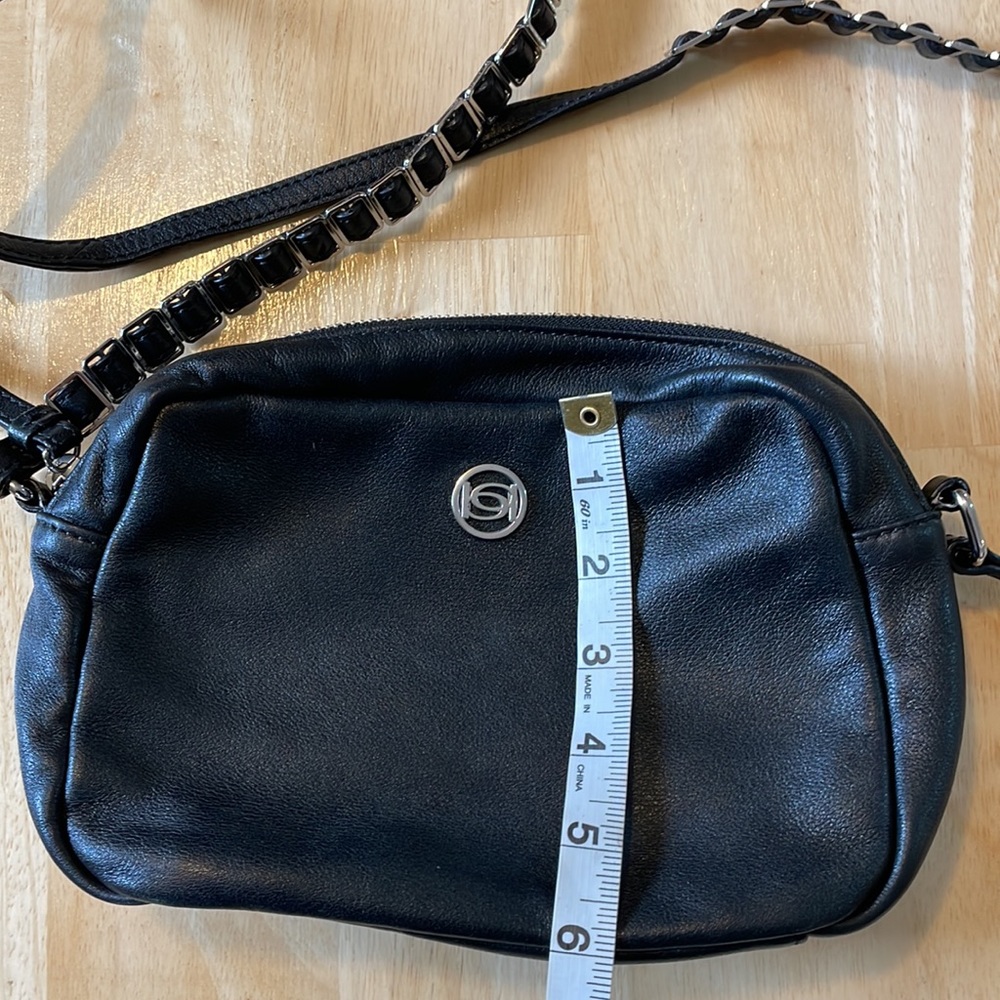 Bebe Genuine Leather Crossbody Bag - Black - Picture 10 of 16